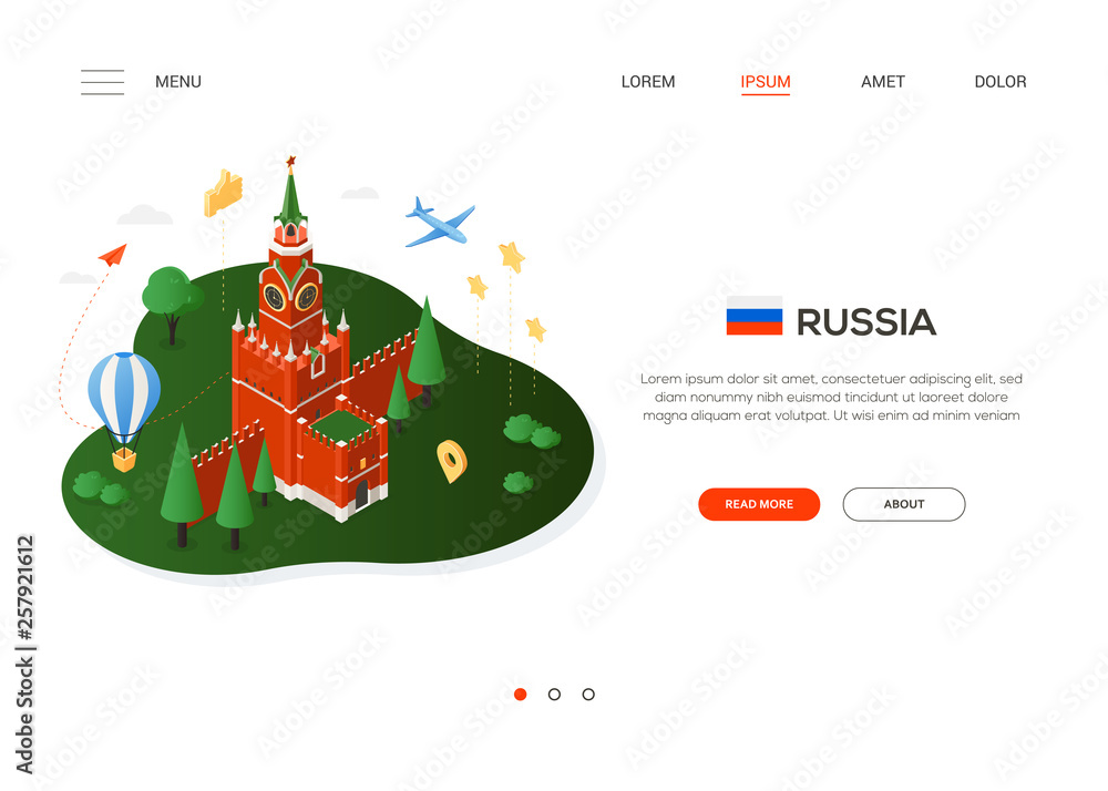 Visit Russia - modern colorful isometric web banner Visit Russia - modern colorful isometric web banner