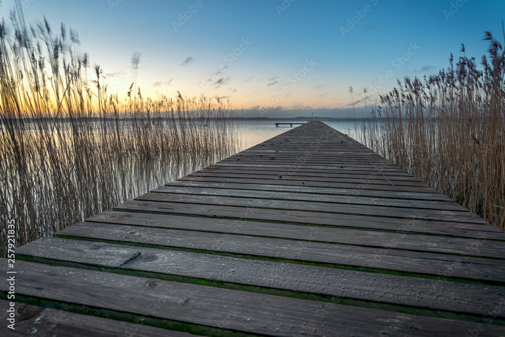Obraz premium View of the Baltic Sea along a boat dock. Concept: postcards or vacation and travel