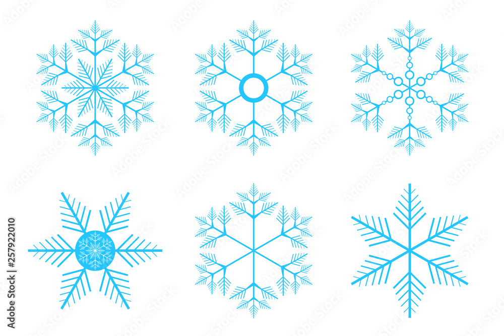 Blue snowflakes on a white background. Vector illustration Blue snowflakes on a white background. Vector illustration