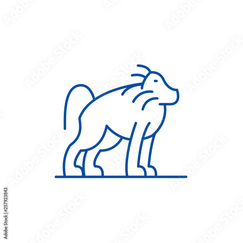 Orangutan line concept icon. Orangutan flat  vector website sign, outline symbol, illustration.