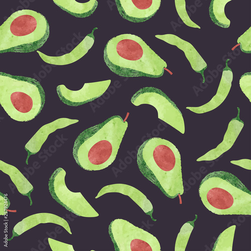 Seamless watercolor pepper ...