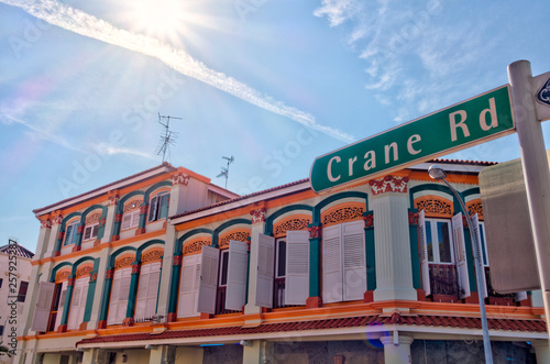 Historical buildings in Joo Chiat Road, Singapore photo