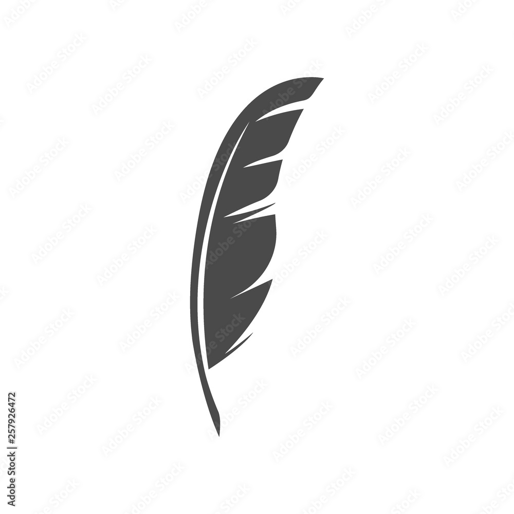 Feather symbol. Isolated on white background. Feather symbol. Isolated on white background.