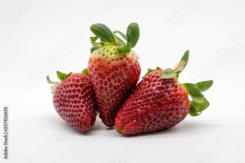 strawberries, isolated on white background