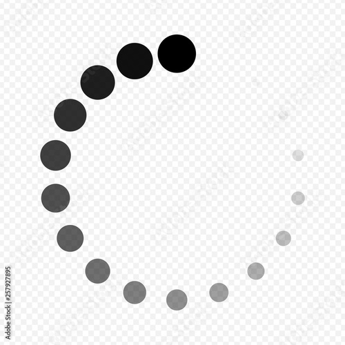 Download or loading sign isolated on white background. Round icon. Loading bar. Vector illustration.