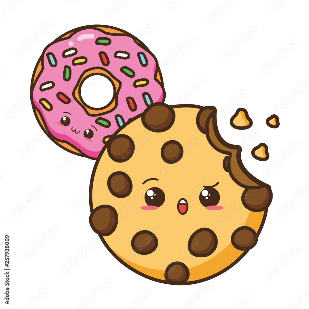 Fototapeta premium kawaii fast food