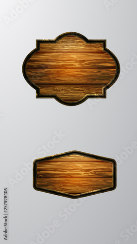 Fototapeta Naklejka Na Ścianę i Meble -  Vector realistic illustration of wooden signboard