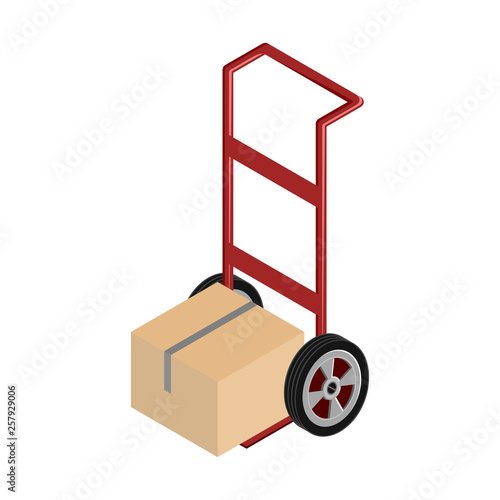 Moving Dolly With Box Vector