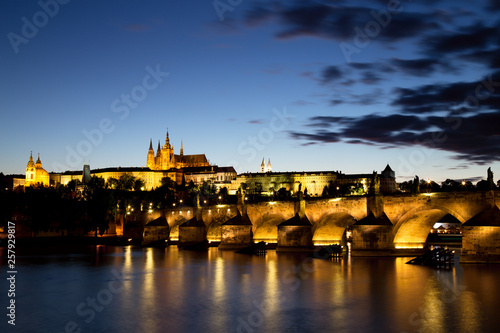 Photography Prague Castle with Charles Bridge at Dusk