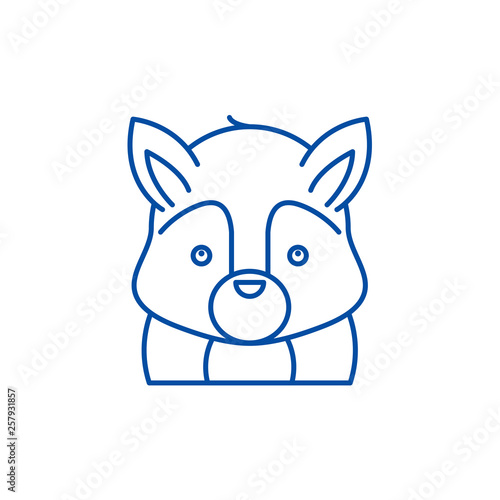 Funny squirrel line concept icon. Funny squirrel flat  vector website sign, outline symbol, illustration.