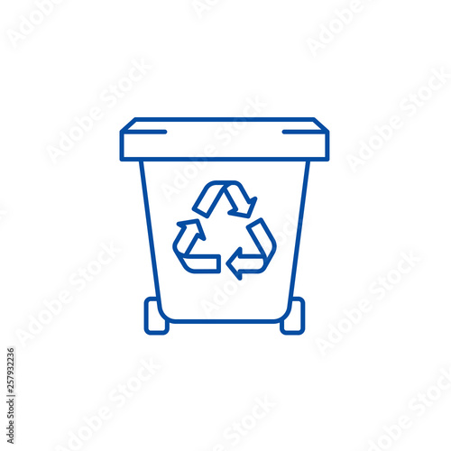 Garbage storage line concept icon. Garbage storage flat  vector website sign, outline symbol, illustration.