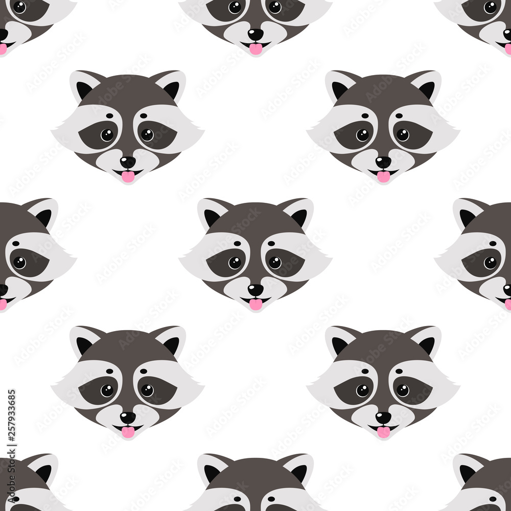 Cute raccoon showing tongue pattern Cute raccoon showing tongue pattern