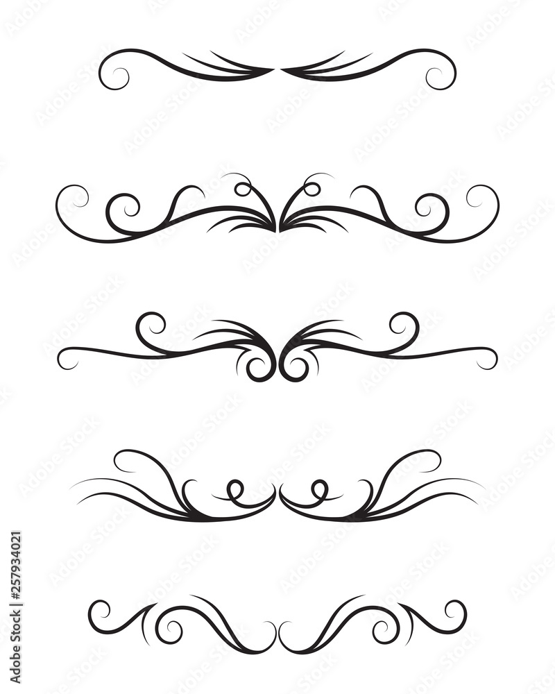 Set of ornamental decorative elements on white background Set of ornamental decorative elements on white background