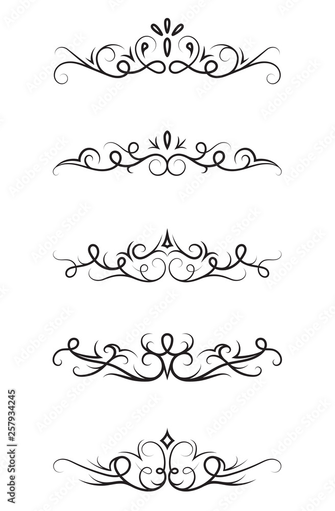 Set of ornamental decorative elements on white background Set of ornamental decorative elements on white background