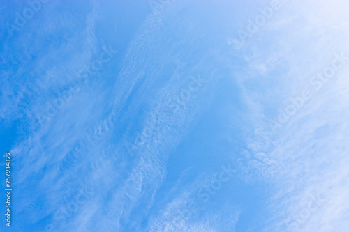 Cirrus clouds against a blue sky