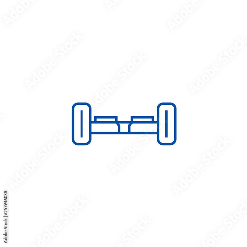 Gyroscooter line concept icon. Gyroscooter flat  vector website sign, outline symbol, illustration.