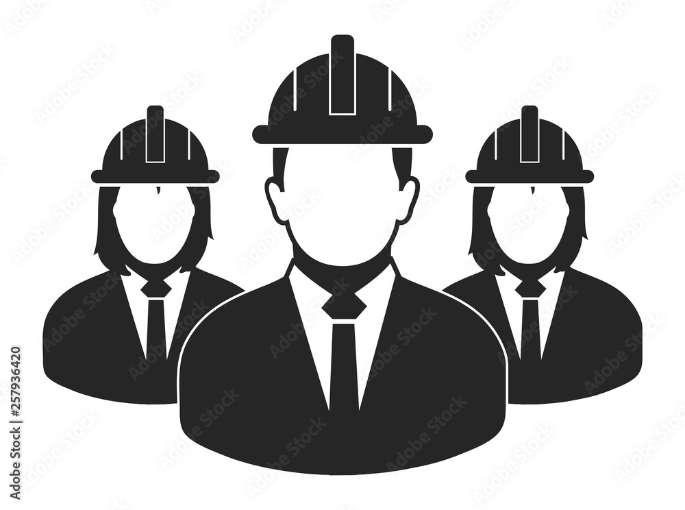 Engineer Team Icon. Flat style vector EPS. Engineer Team Icon. Flat style vector EPS.