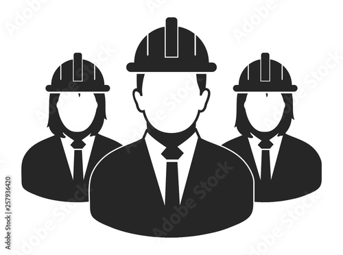  Engineer Team Icon. Flat style vector EPS.