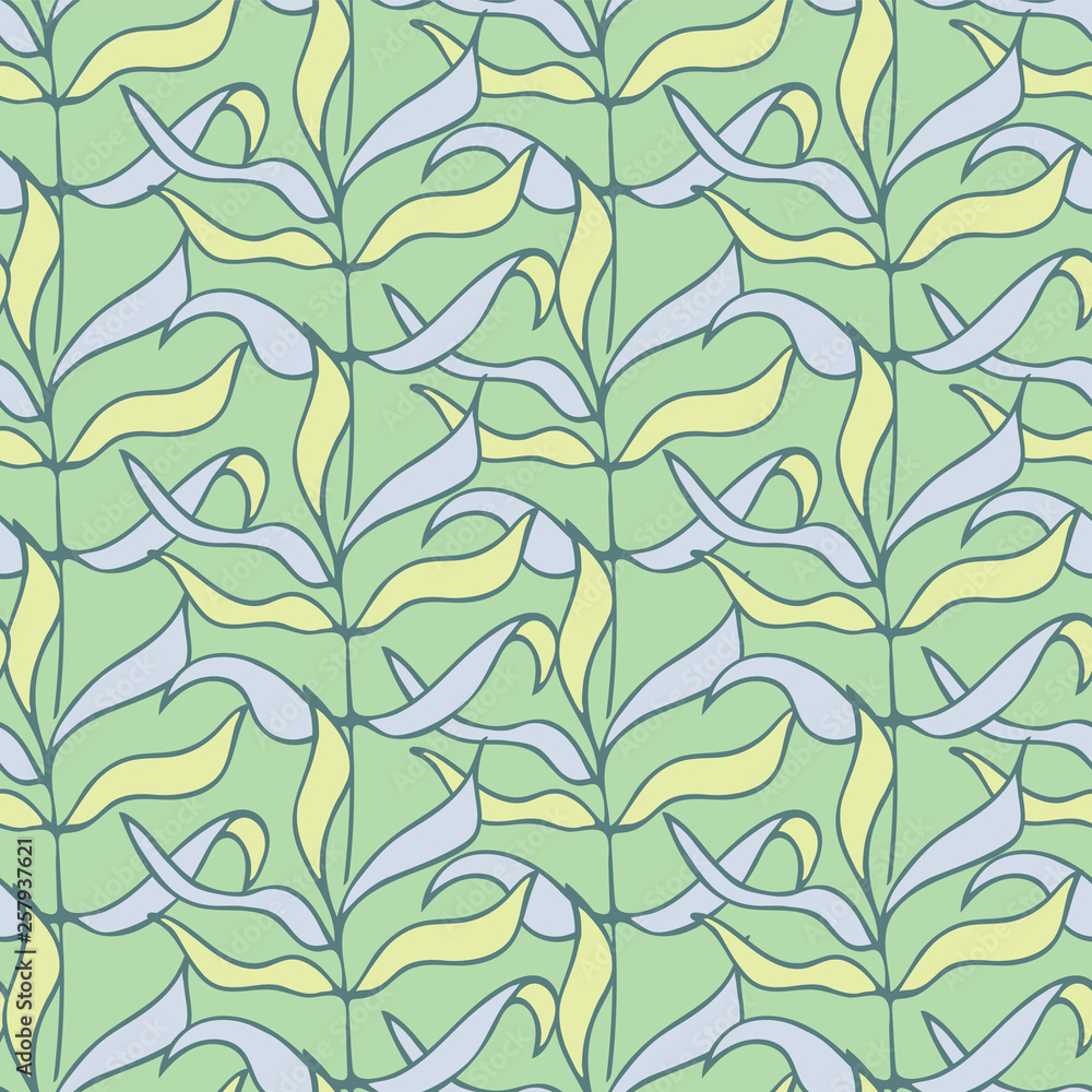 Seamless pattern with green leaves Seamless pattern with green leaves