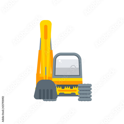 bagger illustration front view in flat style
