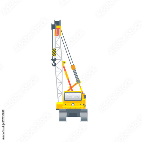 assembly crawler crane illustration front view