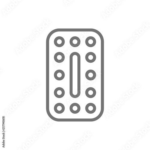 Oral contraceptives, hormonal pills, contraceptive tablets line icon.