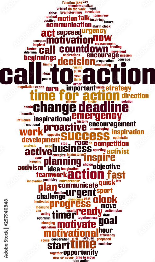 Obraz premium Call to action word cloud