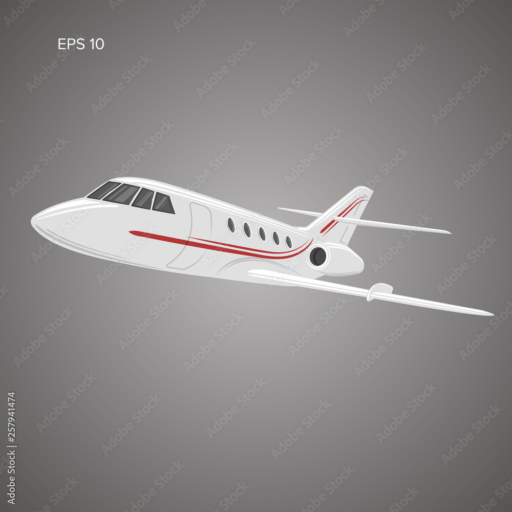 Fototapeta premium Private jet vector icon. Business jet illustration.