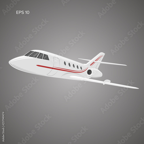 Private jet vector icon. Business jet illustration.