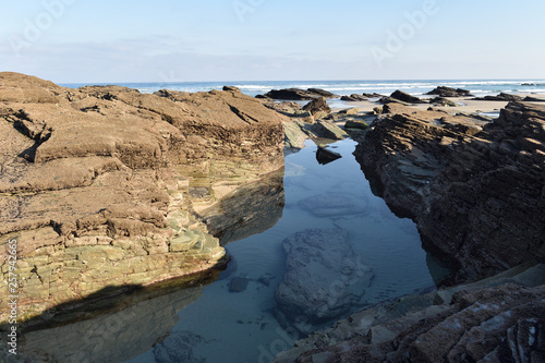 Magie de la nature, de l'océan et des vagues, plage des Cathédrales près de Ribadeo en Galice, Espagne