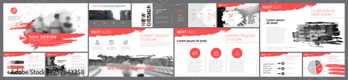 Grey and white design elements in grudge style presentation photo