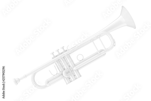White Trumpet in Clay Style. 3d Rendering