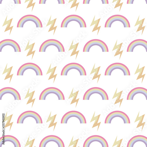 pattern of rainbow with thunderbolts