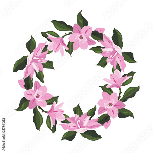 Magnolia flower frame