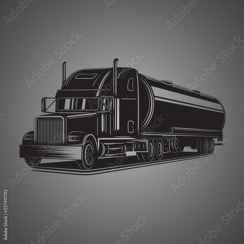 Tank truck vector illustration. Modern tanker isolated vector