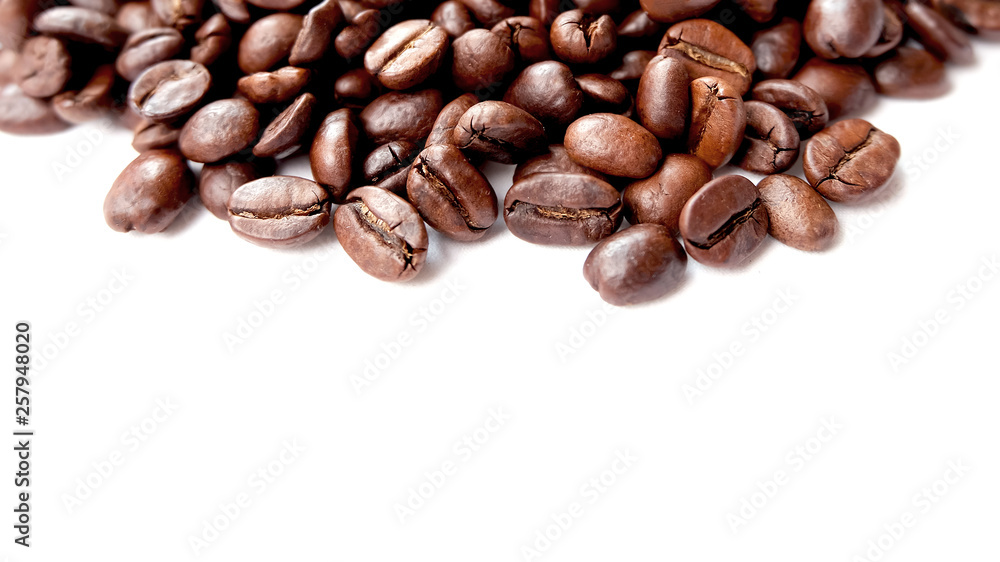 Macro panoramic coffee beans Macro panoramic coffee beans