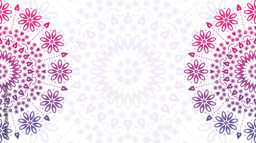 Floral mandala print template. Gradient flower pattern for design, textile, fabric, pillow.