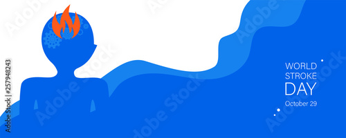World stroke day vector banner template