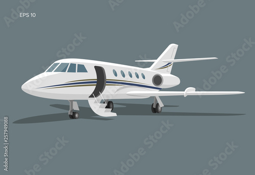 Private jet vector icon. Business jet illustration