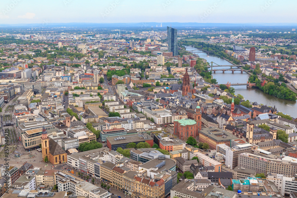 Frankfurt aerial city view