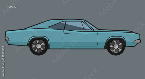 Classic american muscle car vector illustration