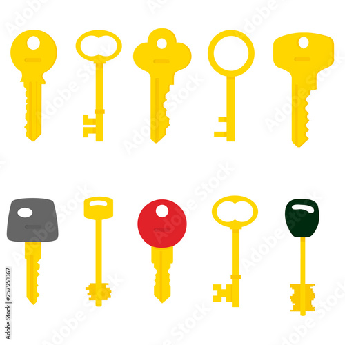 Illustration of Flat key logo isolated on white background