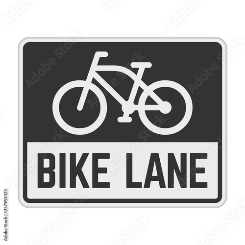 Bike line sign with bicycle icon.