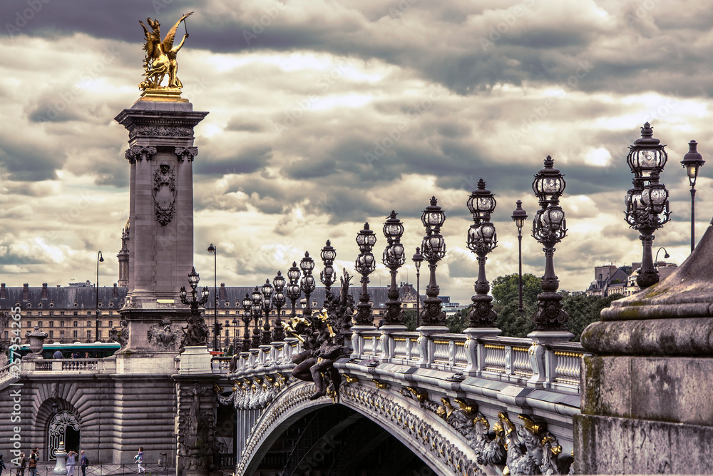 Fototapeta premium Alexandre III bridge in Paris, France