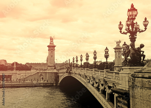 Alexandre III bridge in Paris, France