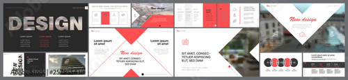 Orange and black logistics or management concept infographic set
