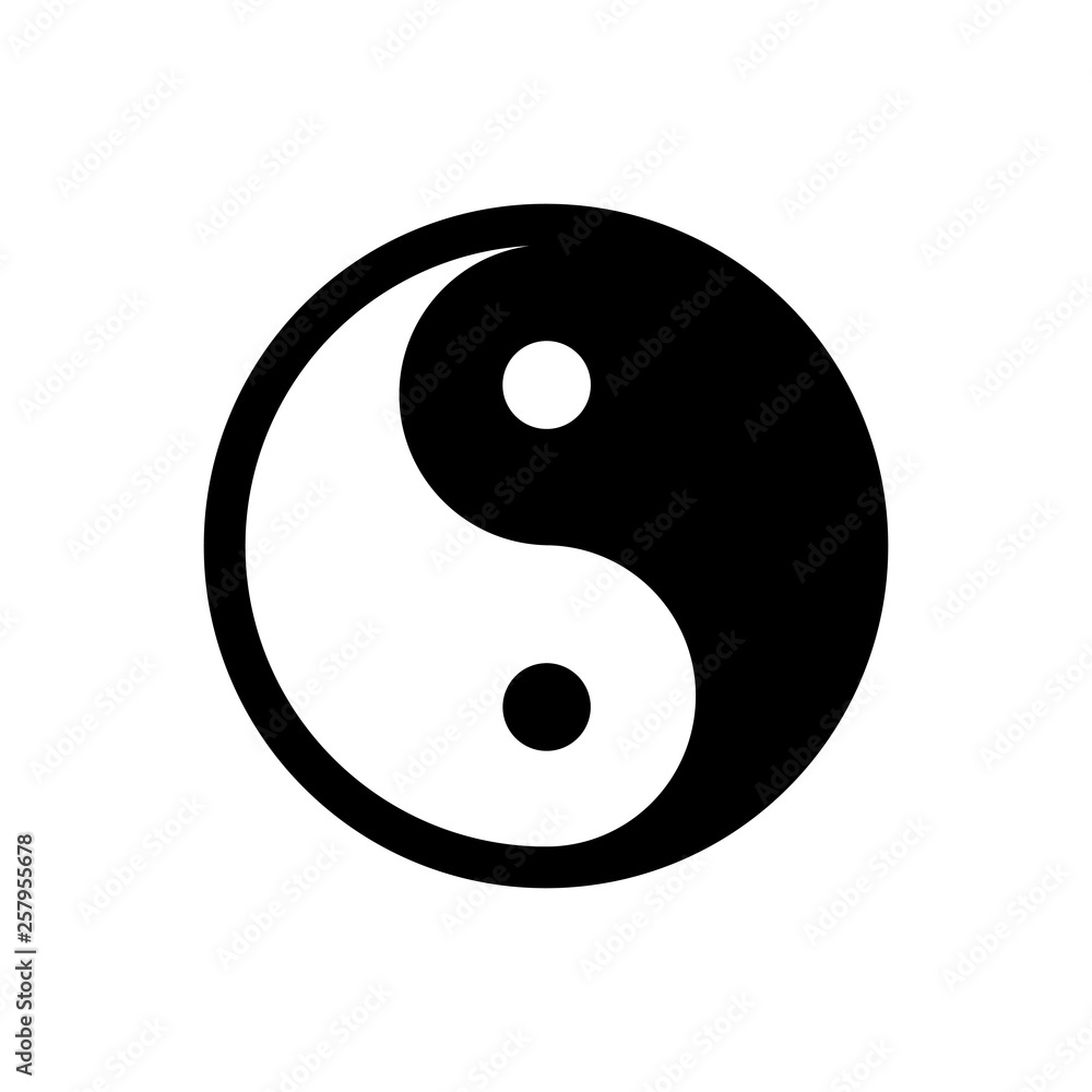 Yin Yang - vector icon. Black and white symbol of harmony and balance. Isolated Yin Yang - vector icon. Black and white symbol of harmony and balance. Isolated