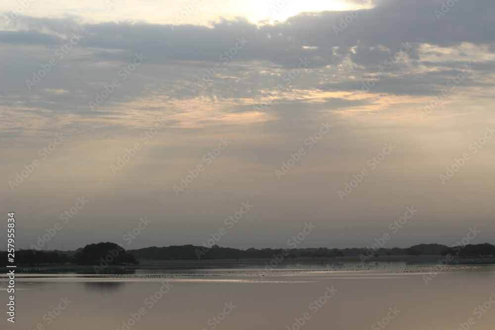 sunrise over the lake