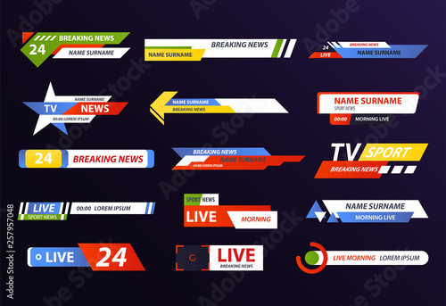 Breaking or live news logo or live tv streaming