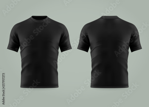3d or realistic black t-shirt or shirt wear